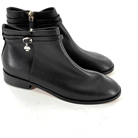 Kate Spade Stable Ankle Boots 6 NWOT Booties Black Leather Capsule Minimalist - Picture 2 of 8